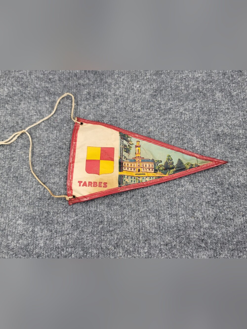 Vintage Rare Tarbes France Flag Pennant 9"